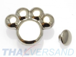 100er Pack Ziernieten Pfote #67 Motivnieten Ledernieten