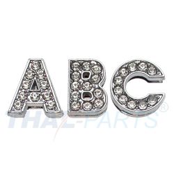 Strassbuchstabe - T - zum Aufschieben - 14mm - Strass Buchstaben