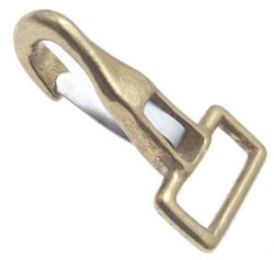 10er Pack Blattfederhaken Messing 16 x 45mm mit fester gerader �se