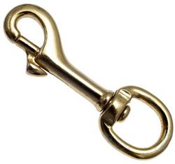 10er Pack Karabinerhaken Messing 17 x 80mm mit Rundwirbel