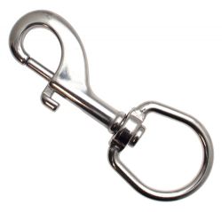 Karabinerhaken 30 x 115mm mit rundem Wirbel Edelstahl Rostfrei