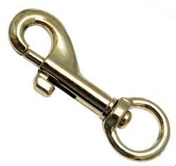 50er Pack Karabinerhaken 10 x 54mm mit rundem Wirbel Gold