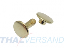 100er Pack Doppel Hohlnieten 10x10mm Unten zu Gold - vermessingt