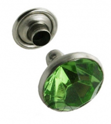 100er Pack Ziernieten Strassnieten Chatonnieten 6mm Gr�n Strass