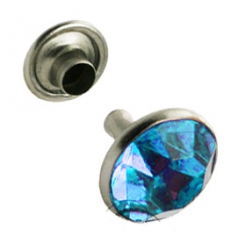 10er Pack Ziernieten Strassnieten Chatonnieten 6mm Blau Strass