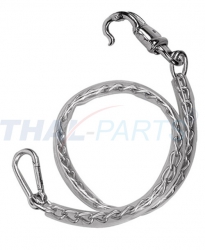 Anbindekette 70cm ummantelt mit Panikhaken und Karabiner