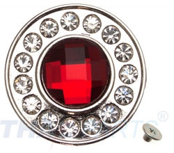 10er Pack Strass Concho Rot Rund 35mm Conchos