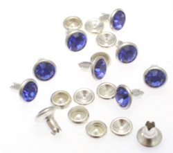 100er Pack Strassnieten Chatonnieten 6mm Royal Blau SYSTEM B