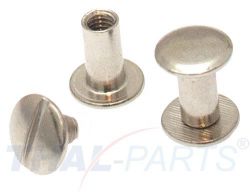 100er Pack Buchschrauben Chicagoschrauben 10mm Kopf 10mm Silbern