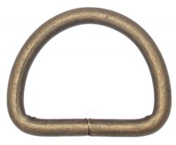 50er Pack D-Ringe 16 x 12 x 2,6mm Stahl, Altmessing