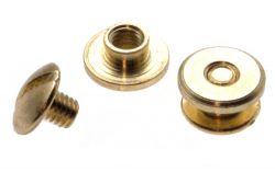 10er Pack Buchschrauben Chicagoschrauben 2mm Kopf 7mm Gold