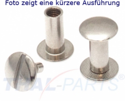 10er Pack Buchschrauben Chicagoschrauben 30mm Kopf 10mm Silbern