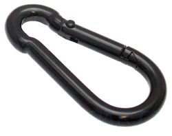 10er Pack Feuerwehr Karabinerhaken 50 x 5mm Stahl schwarz KTL