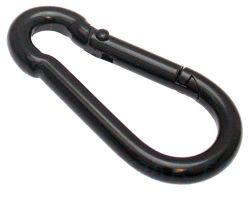 10er Pack Feuerwehr Karabinerhaken 60 x 6mm Stahl schwarz KTL