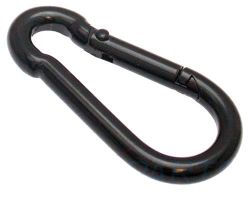 50er Pack Feuerwehr Karabinerhaken 40 x 4mm Stahl schwarz KTL