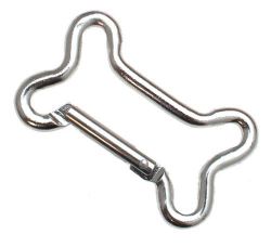 50er Pack Aluminium Karabinerhaken  Knochen 66mm Silbern