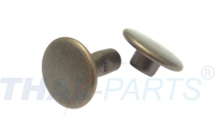 100er Pack Doppel Hohlnieten 13x12mm Unten zu Altmessing