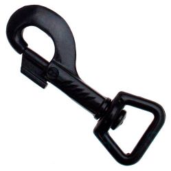 10er Pack Karabinerhaken 20x74mm Schwarz gerade Heavy Duty