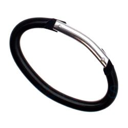 50er Pack Aluminium Karabinerhaken Oval 60 x 6mm Schwarz eloxiert