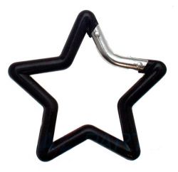 10er Pack Aluminium Karabinerhaken Stern 67mm Schwarz eloxiert