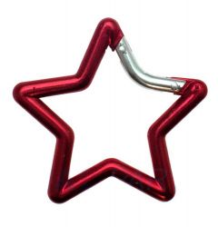 50er Pack Aluminium Karabinerhaken Stern 67mm Rot eloxiert