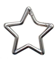 50er Pack Aluminium Karabinerhaken Stern 67mm Silbern eloxiert