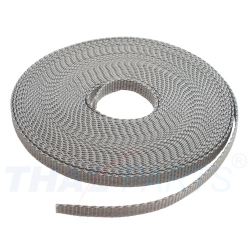 10m Gurtband 10mm Breit ca. 1,6mm stark / Silbergrau Polypropylen
