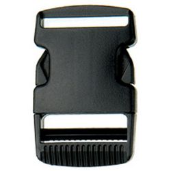 50er Pack Steckschnallen / Steckschlieer 40mm Schwarz Acetal