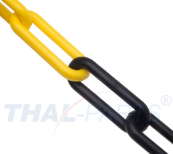 25m Absperrkette Kunststoff 6mm Gelb-Schwarz Warnkette Plastikkette Kunststoffke