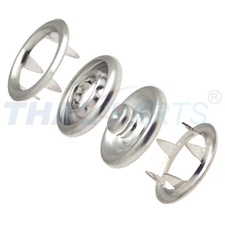 100er Pack Druckkn�pfe offen Zackenring 9,5mm Messing rostfrei vernickelt