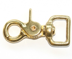 Karabinerhaken Messing 22 x 65mm mit geradem Wirbel