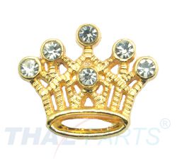 Strassmotiv Crown Krone Gold/Klar- zum Aufschieben 16mm Strass Motiv #346