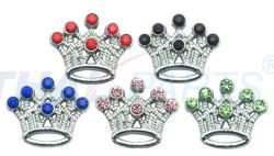5er Pack Strassmotiv Crown Krone Sortiment - zum Aufschieben 16mm Strass Motiv