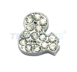 Strassmotiv - & - zum Aufschieben - 14mm - Strass Buchstaben
