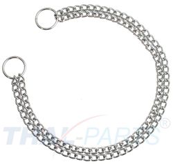 Hunde Halskette kurzgliedrig 2,5mm x 55cm 2-reihig Kettenhalsband Hundehalskette