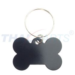 10er Pack Hundemarken Rohlinge Knochen 38x25mm Aluminium schwarz eloxiert