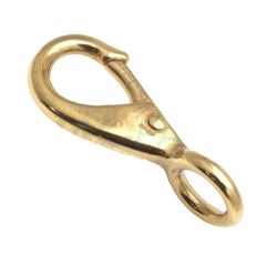 Karabinerhaken mit festem Auge 17mm Messing