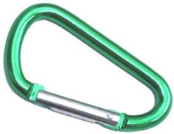 10er Pack Aluminium Karabinerhaken 46mm x 3,8mm Grn eloxiert
