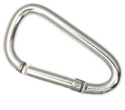 50er Pack Aluminium Karabinerhaken 60mm x 5,6mm Silbern eloxiert