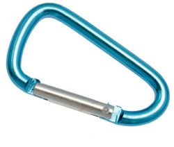 50er Pack Aluminium Karabinerhaken 76mm x 7,5mm T�rkis eloxiert