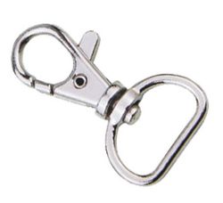 10er Pack Karabinerhaken 20 x 43mm mit geradem Wirbel Silbern