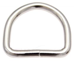 50er Pack D-Ringe 22 x 16 x 3,2mm Stahl, Silbern vernickelt