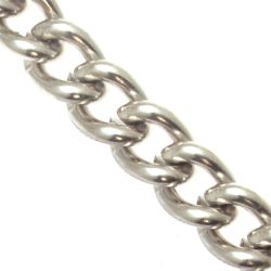 10m Gourmettekette 3,0mm Stahl vernickelt Farbe Silbern Panzerkette