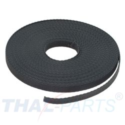 10m Gurtband 10mm Breit ca. 1,6mm stark / dunkelgrau Polypropylen