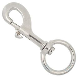 Jumbo Karabinerhaken 35mm x 120mm mit rundem Wirbel Edelstahl Rostfrei
