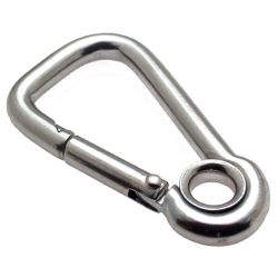 10er Pack Karabinerhaken asymmetrisch mit Kausche 120mm x 11mm Edelstahl V4A