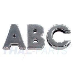 10er Pack Buchstabe Chrom  Silbern - T - zum Aufschieben #SL005 14mm