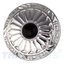 Concho #075 30mm Wild Hearts Conchos Silber Stein Schwarz