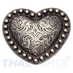 Concho #051 32mm Western Herz Conchos Antik Silber