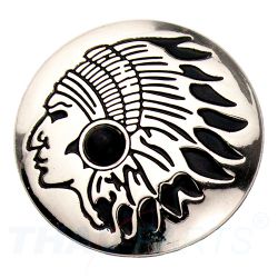Concho #061 30mm Indianer Kopf Conchos Silber Stein Schwarz